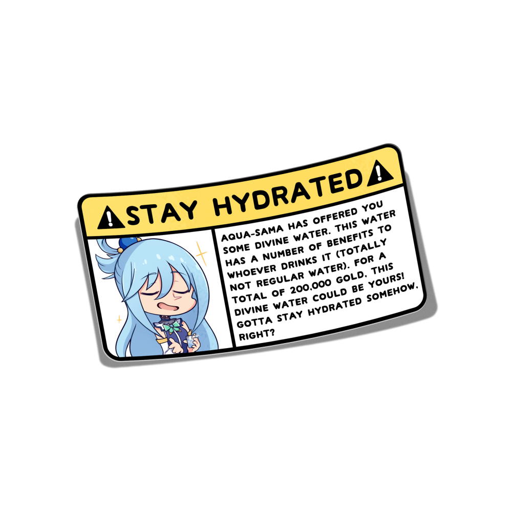 Aqua Warning Sticker